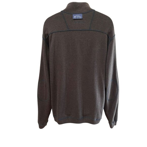 Daniel Cremieux Mens Reversible 1/4 Zip Pullover Sweater W/ Elbow Patches Dark G - Picture 5 of 10